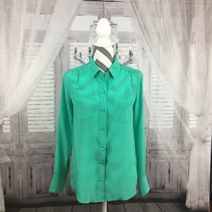 J Crew Silk Two-pocket Blouse Size XS